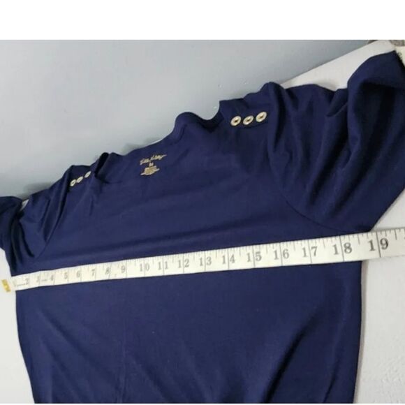 Lilly Pulitzer Sophie Dress Navy Blue Medium Perfect Summer Classic - Picture 6 of 6